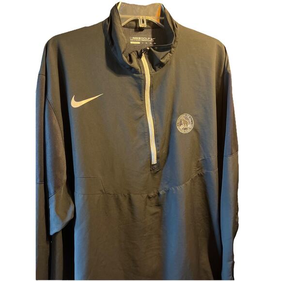 Nike Golf Shirt Mens XXL Black 1/4 Zip Long Sleeve Pullover Glacier Park Jacket - Picture 1 of 10